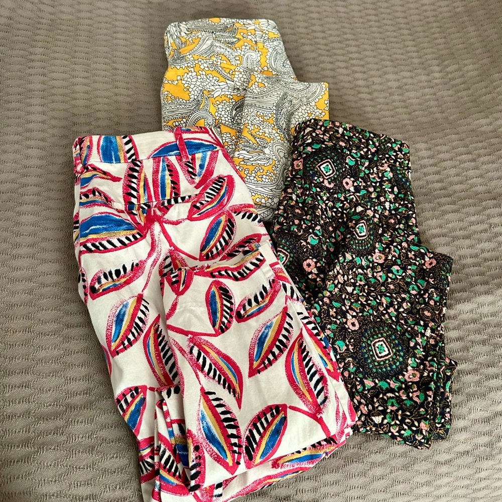 J. Crew Factory Set of 3 Printed‎ Skimmer Pants